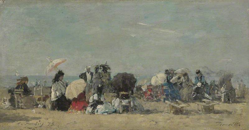 Eugène Boudin, Beach Scene at Trouville, 1863